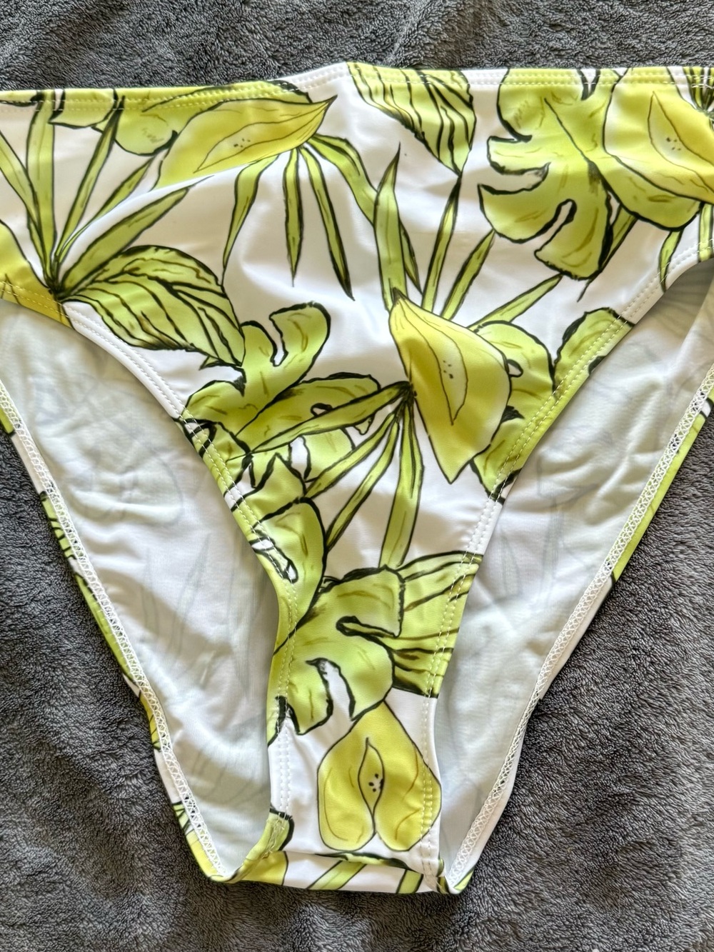 Kids One-Piece Swimsuit with Lime Leaf Print